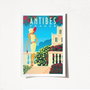 Wallity Póster Antibes 1977 A4 Acabado Satinado Mate 21 x 29.7 cm